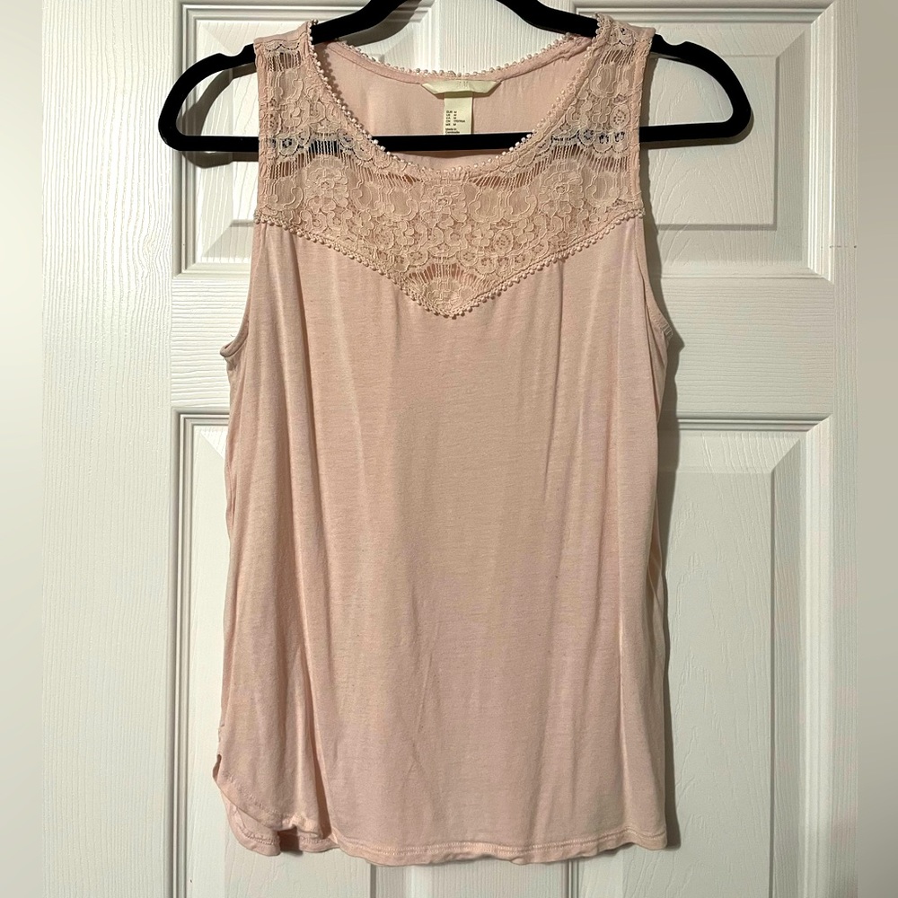 H&M Lace Collar Tank Top Blouse